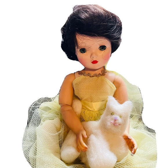 Handmade Retro Style White Cat Doll Pet Felted Wool Toy Poseable One Of A Kind - Picture 4 of 5